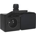 Niko - PRISE DOUBLE HORIZONTALE ÉTANCHE, AVEC BROCHE DE TERRE, VIS