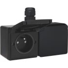 Niko - PRISE DOUBLE HORIZONTALE ÉTANCHE, AVEC BROCHE DE TERRE, VIS