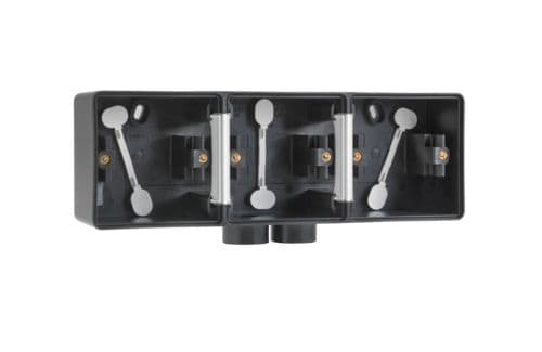 Niko - BOÎTE EN SAILLIE TRIPLE ÉTANCHE POUR 3 FONCTIONS, 2 ENTRÉES M20