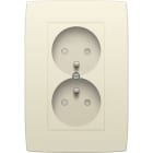 Niko - PRISE DOUBLE VERT. AVEC BROCHE DE TERRE, 24MM, APPAREIL COMPL.