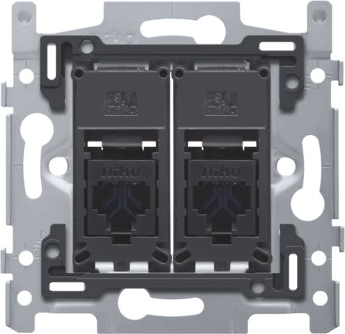 Niko - 2 CONNEXIONS RJ45 UTP CAT. 6A, PLAT, 60X71, VIS