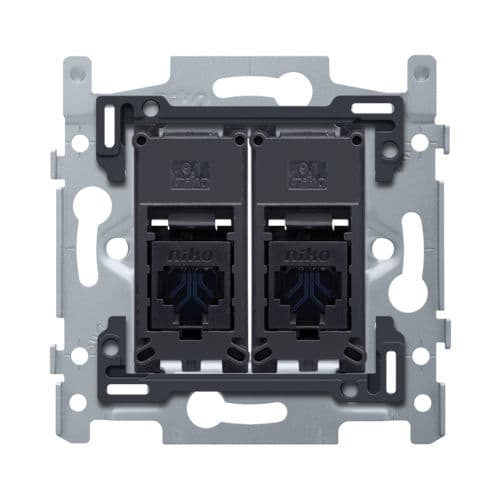 Niko - 2 CONNEXIONS RJ45 UTP CAT. 6A, PLAT, 60X71, VIS
