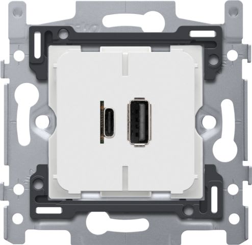 Niko - DOUBLE CHARGEUR USB-A ET USB-C INTELLIGENT, SOCLE 60X71, VIS