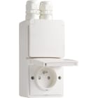 Niko - PRISE DOUBLE VERTICALE ÉTANCHE, AVEC BROCHE DE TERRE, VIS