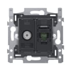 Niko - COAX/CONNEXION RJ45 UTP CAT6, POE++, PLAT, 60X71, VIS