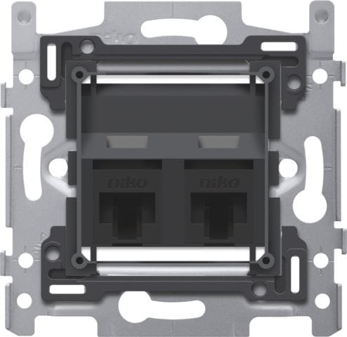 Niko - 2 CONNEXIONS RJ45 UTP CAT6, POE++, OBLIQUE, 60X71, VIS