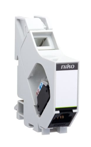 Niko - MODULE RAIL DIN AVEC CONNECTEUR RJ45 BLINDÉ STP CAT6, POE++