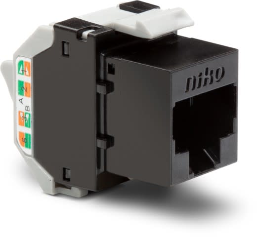 Niko - CONNECTEUR RJ45 NON BLINDÉ UTP CAT6, POE++, POUR MAX. 250MHZ