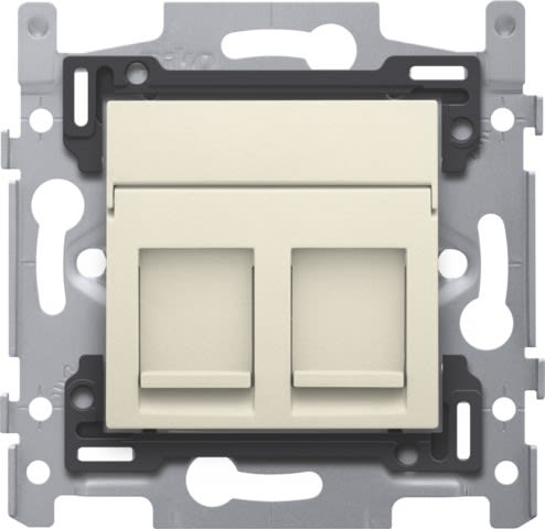 Niko - 2 CONNEXIONS RJ45 UTP CAT5E + FINITION, POE++, PLAT, 60X71, VIS