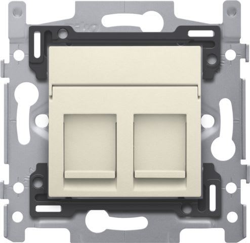 Niko - 2 CONNEXIONS RJ45 UTP CAT5E + FINITION, POE++, PLAT, 60X71, VIS