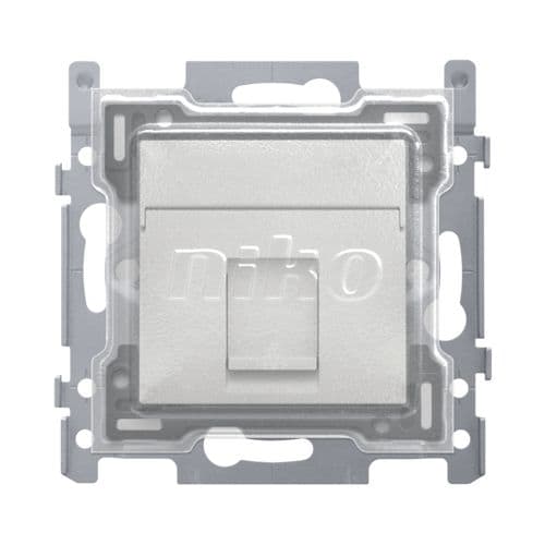 Niko - 1 CONN. RJ45 STP CAT. 6A, POE++, PLAT, VIS, CAPUCHON PROTECTION