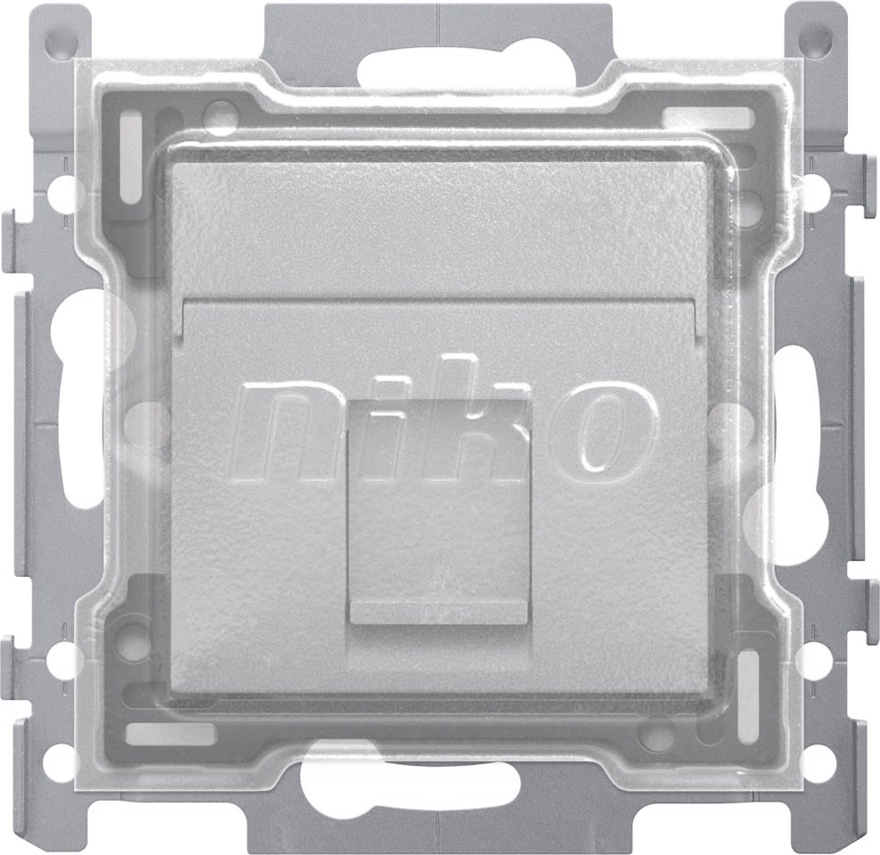 Niko - 1 CONN. RJ45 STP CAT. 6A, POE++, PLAT, VIS, CAPUCHON PROTECTION