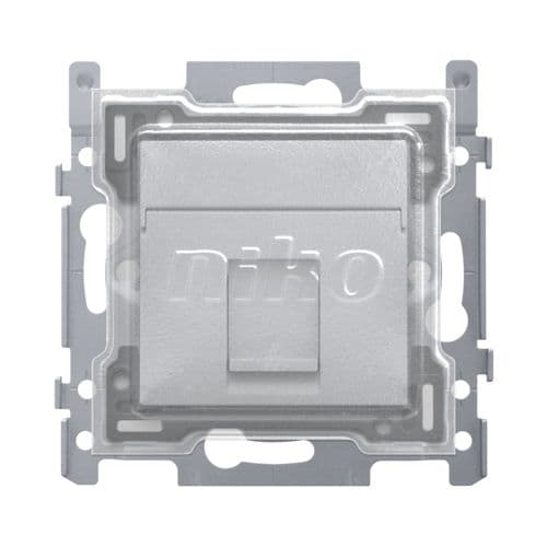 Niko - 1 CONN. RJ45 STP CAT. 6A, POE++, PLAT, VIS, CAPUCHON PROTECTION