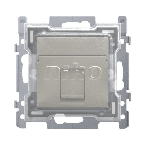 Niko - 1 CONN. RJ45 STP CAT. 6A, POE++, PLAT, VIS, CAPUCHON PROTECTION