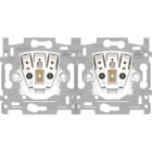 Niko - SOCLE PRISE DOUBLE HOR., BROCHE DE TERRE, 28,5MM, CONN. RAP.