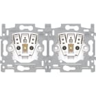 Niko - SOCLE PRISE DOUBLE HOR., BROCHE DE TERRE, 28,5MM, CONN. RAP.