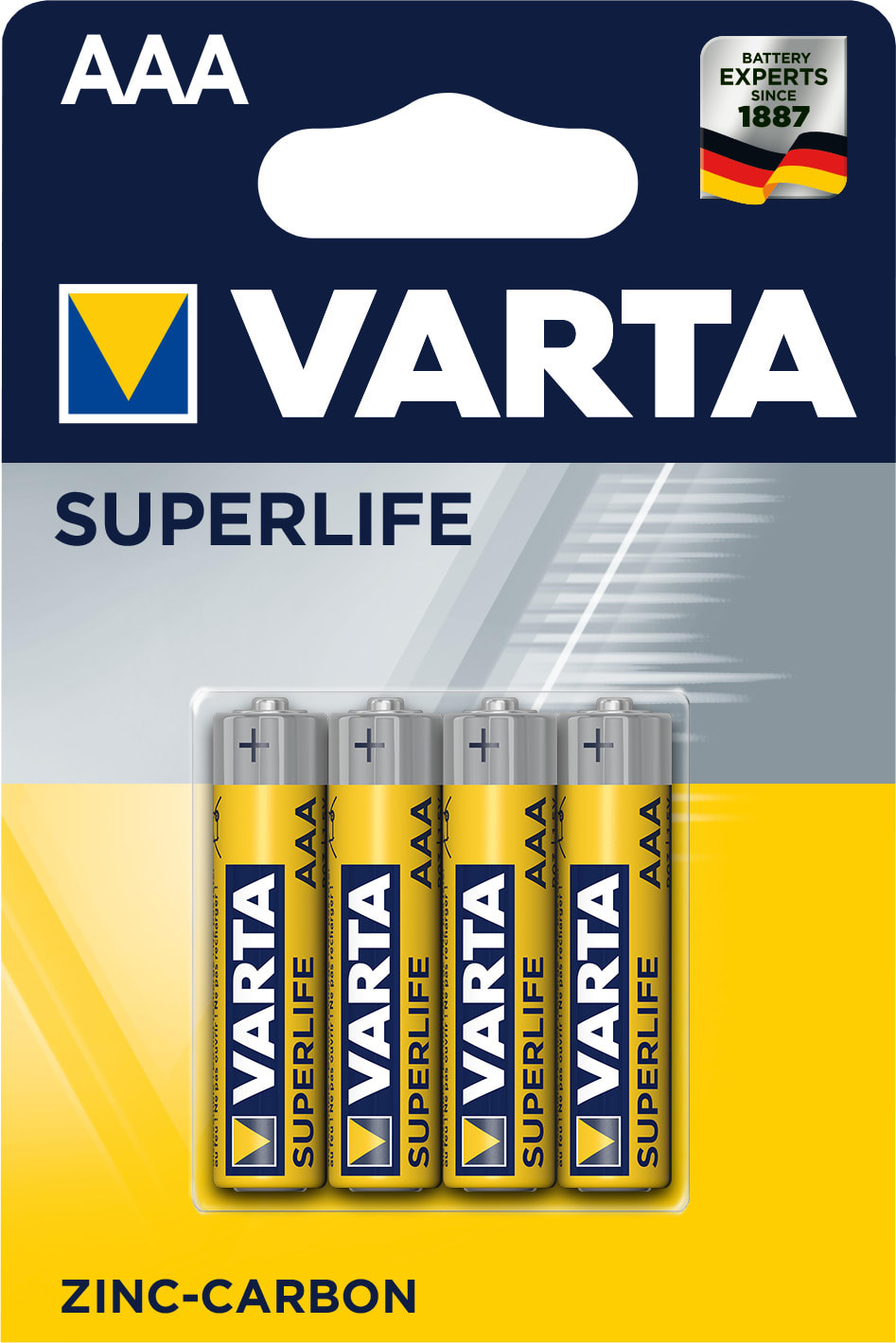 Varta - Pile saline SUPER HEAVY DUTY R03/AAA. Blister x4