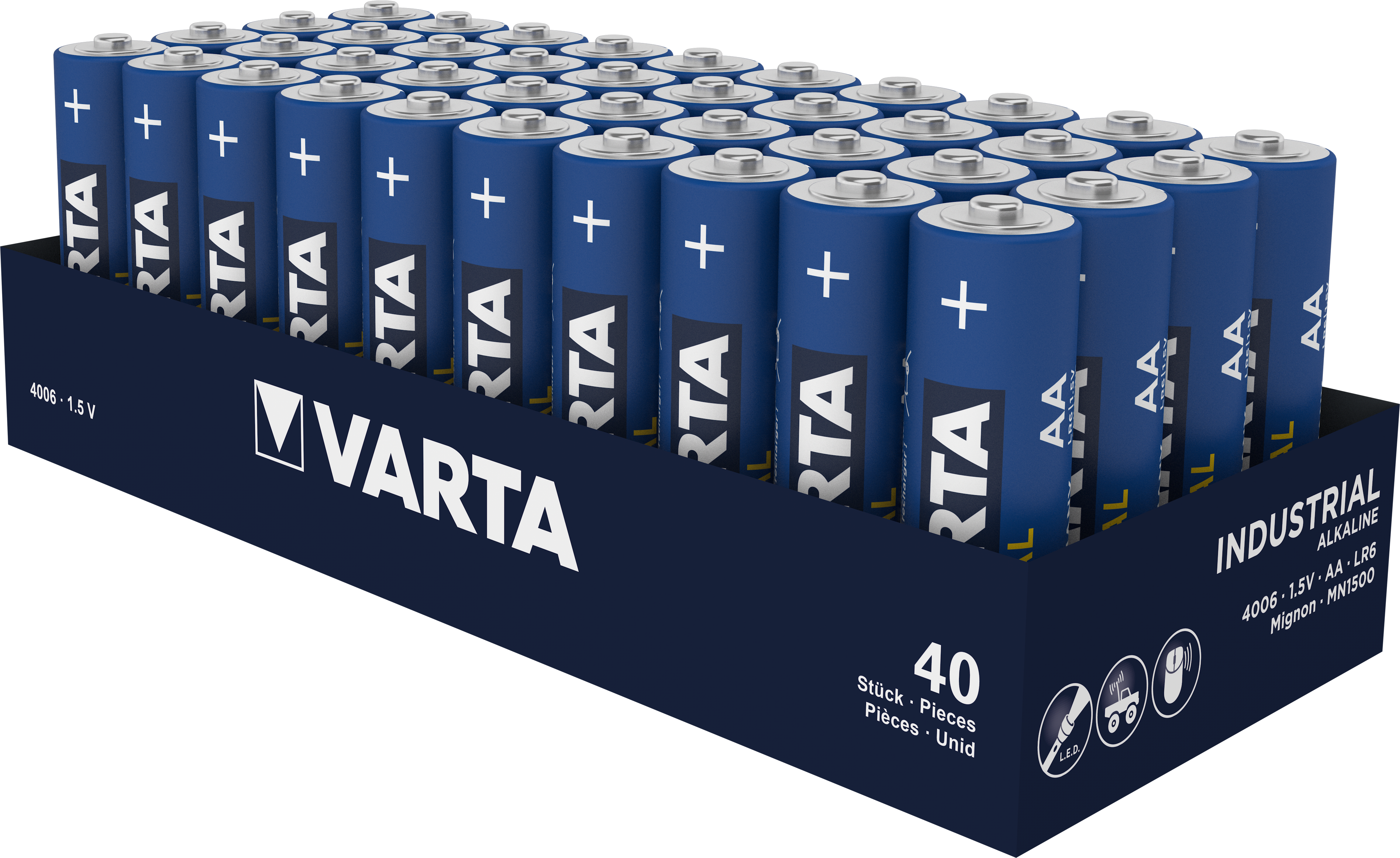 4 piles alcalines LR6 AA Varta