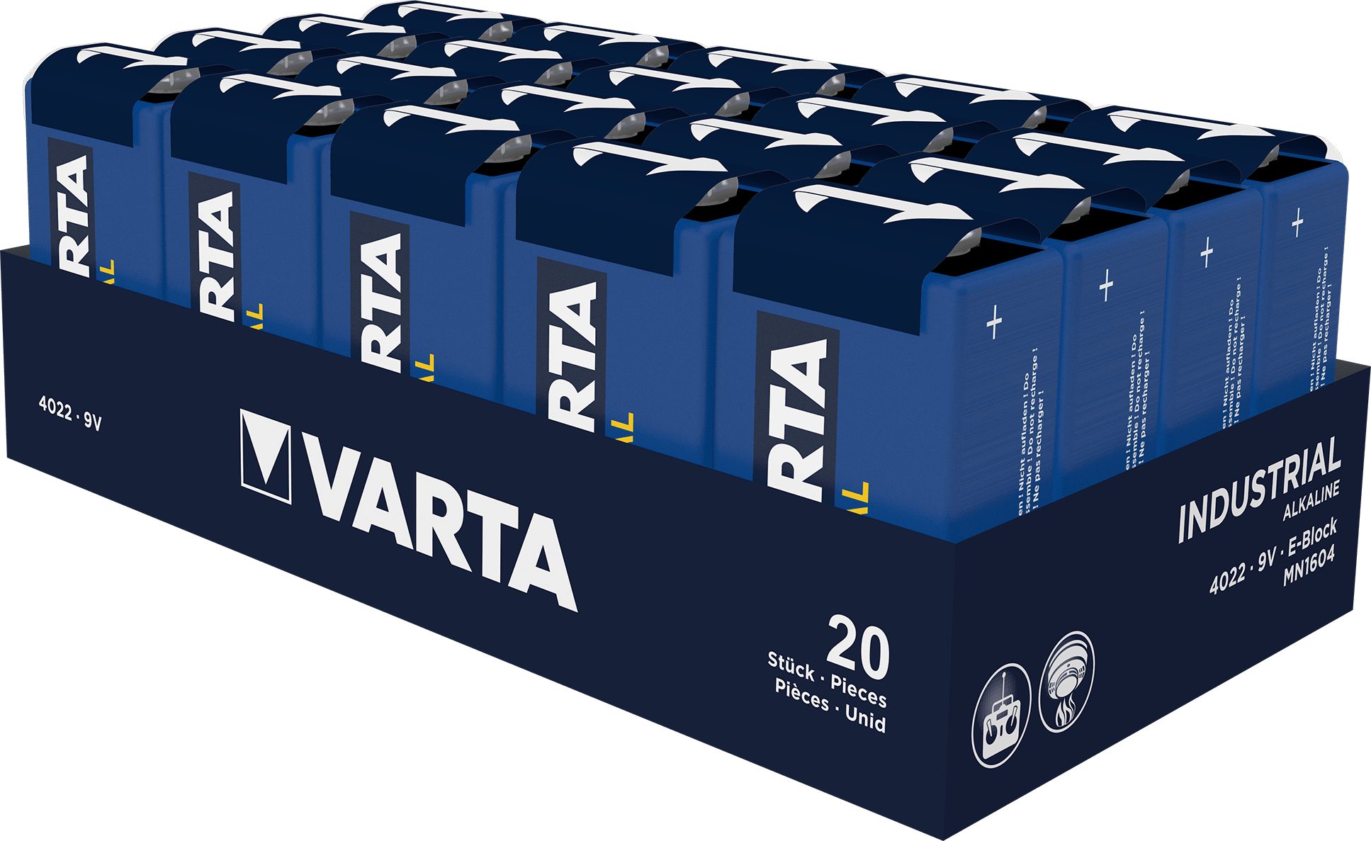 Varta - Pile Alcaline Industrial Pro 6LR61/9V. Boite X20
