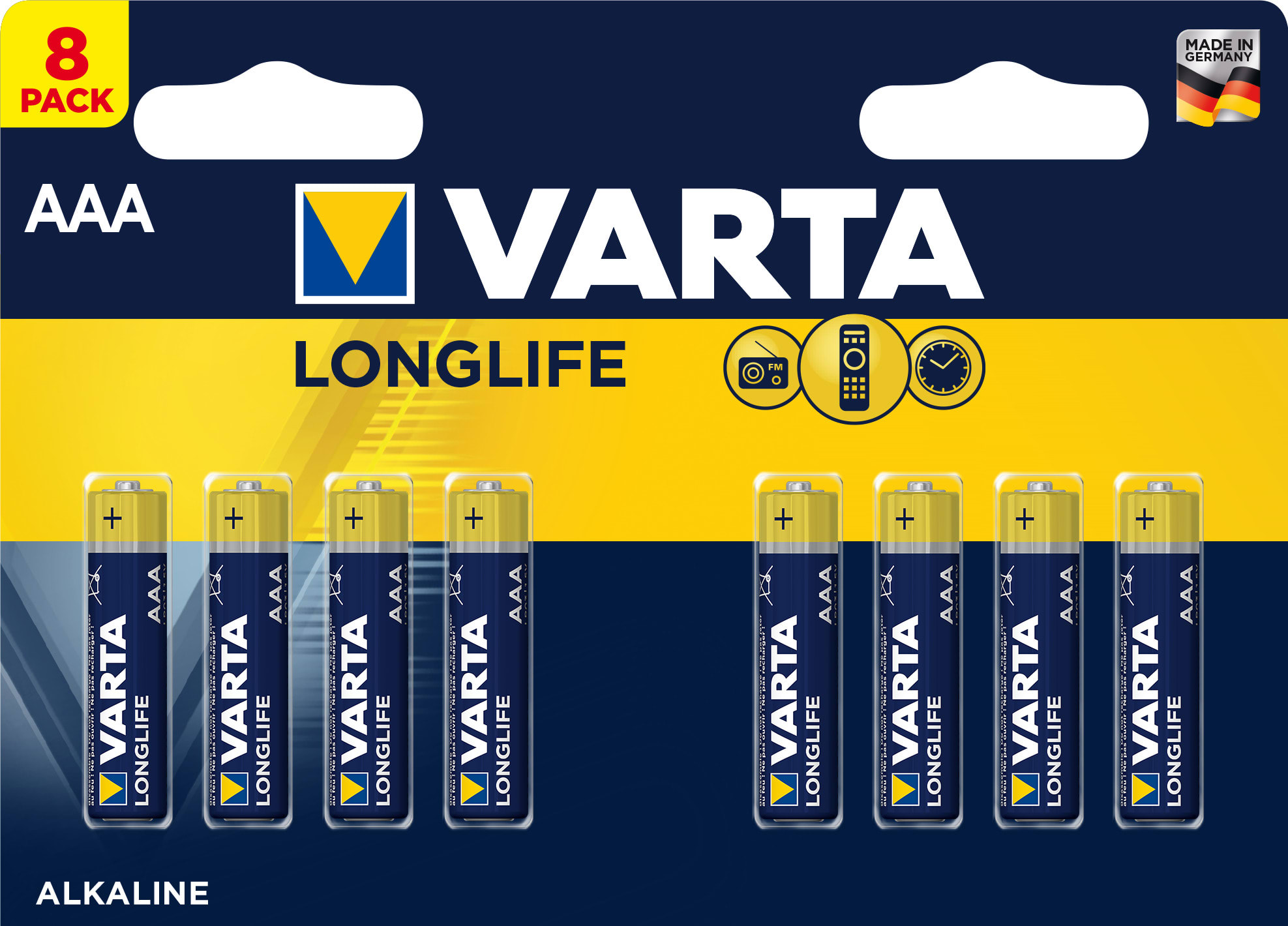 Varta - Pile Alcaline LONGLIFE LR03/AAA.Blister x8