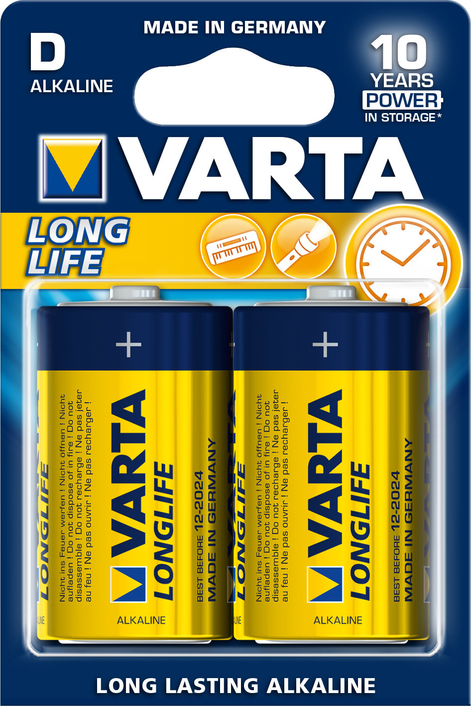 Varta - Pile Alcaline LONGLIFE LR20/D. Blister x2