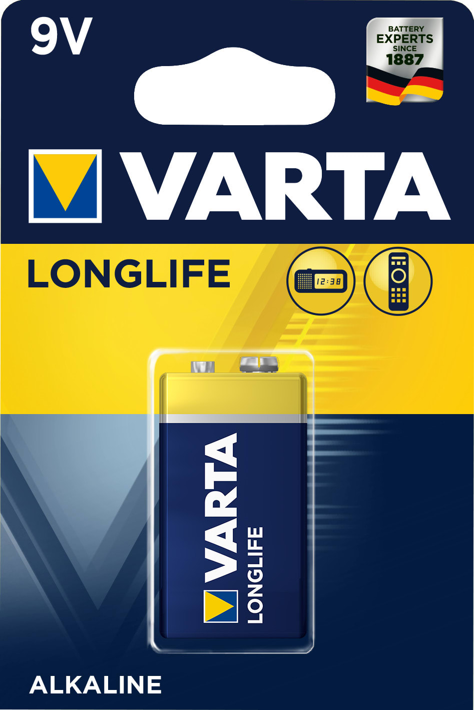 Varta - Pile Alcaline LONGLIFE 6LR61/9V. Blister x1