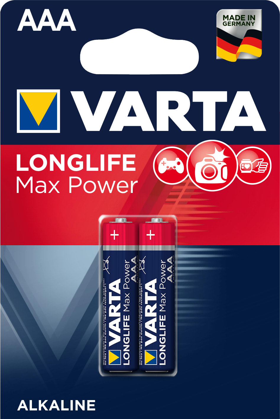 Varta - Pile Alcaline LONGLIFE MAX POWER LR03-AAA. Blister x2