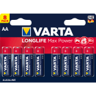 Varta - Pile Alcaline LONGLIFE MAX POWER LR6/AA. Blister x8
