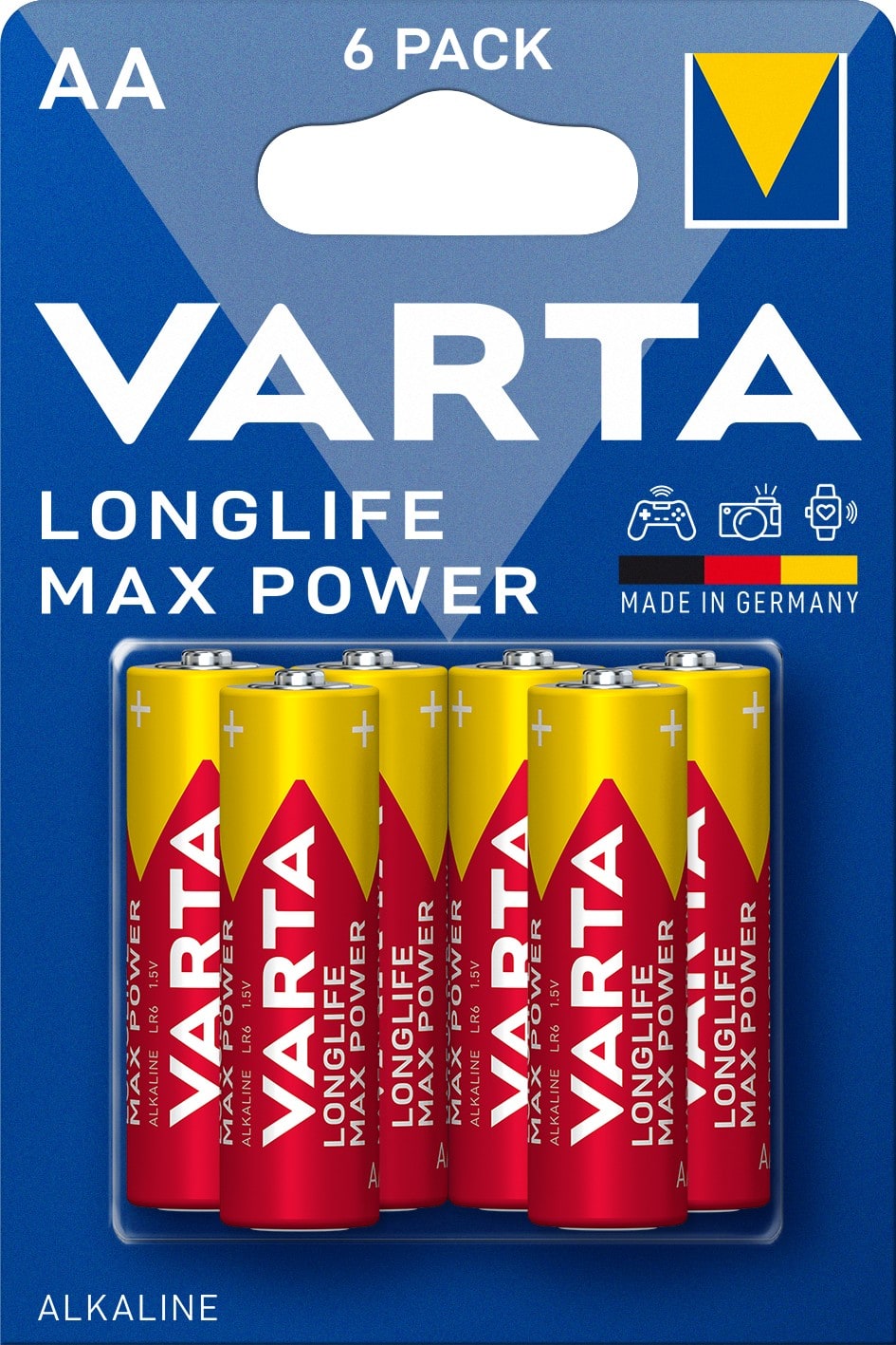 Varta - Pile Alcaline LONGLIFE MAX POWER LR6/AA. Blister x6