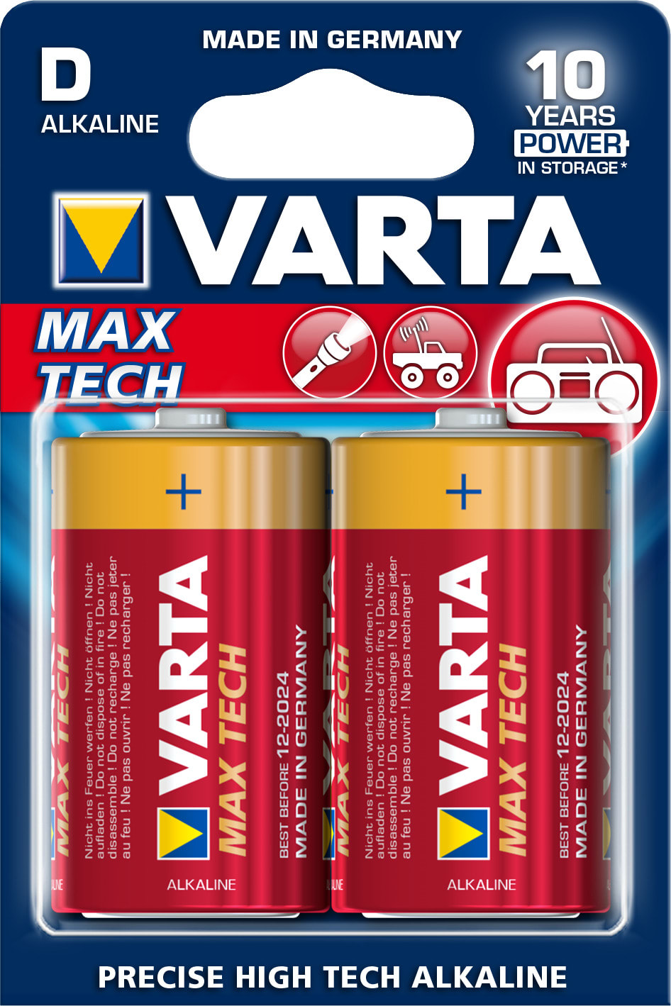 Varta - Pile Alcaline LONGLIFE MAX POWER LR20/D. Blister x2