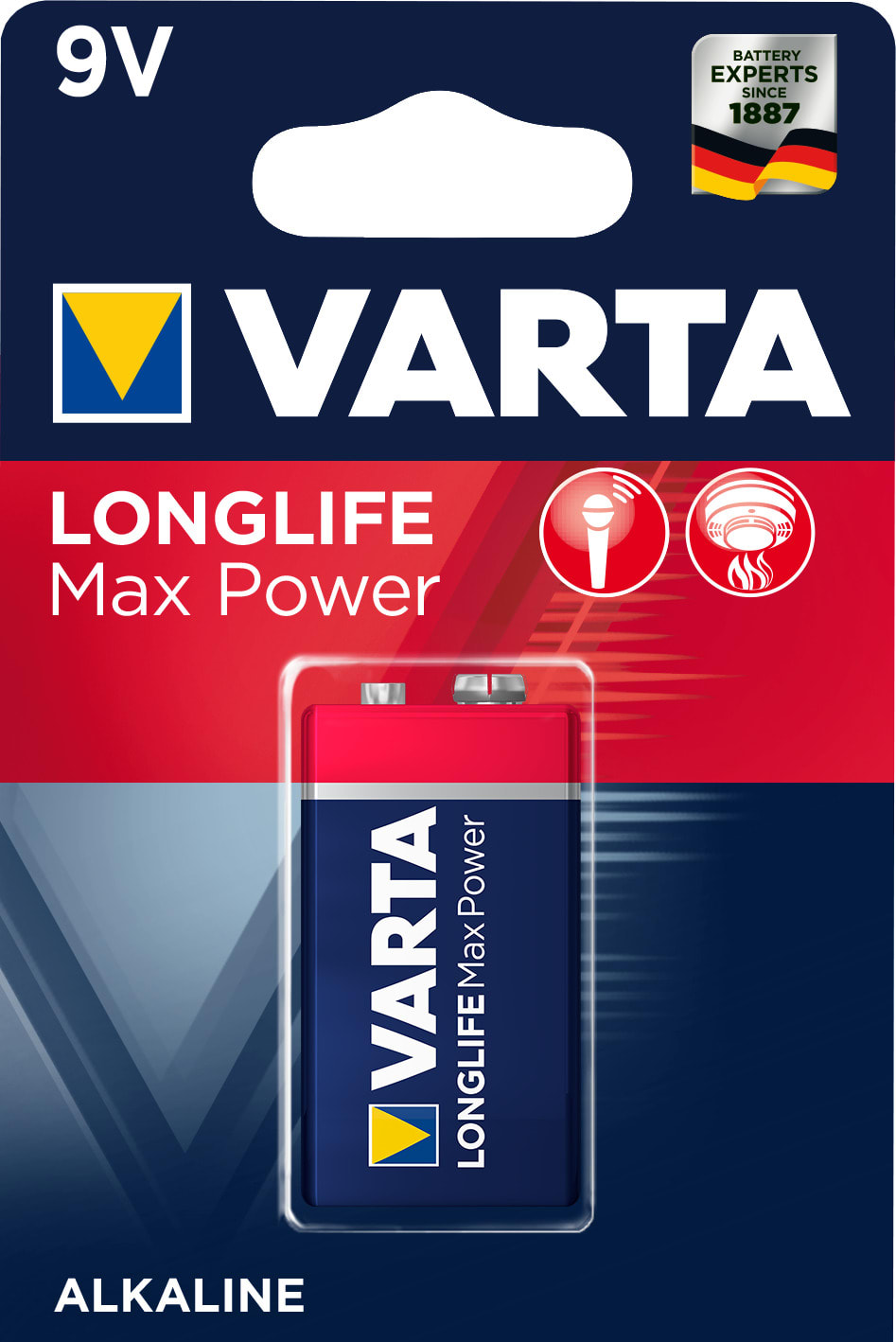 Varta - Pile Alcaline LONGLIFE MAX POWER 6LR61/9V. Blister x1