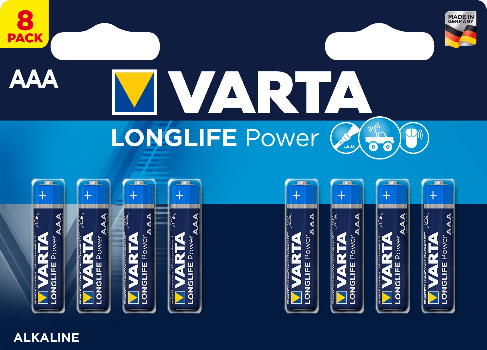 Varta - Pile Alcaline LONGLIFE POWER LR03/AAA. Blister x8