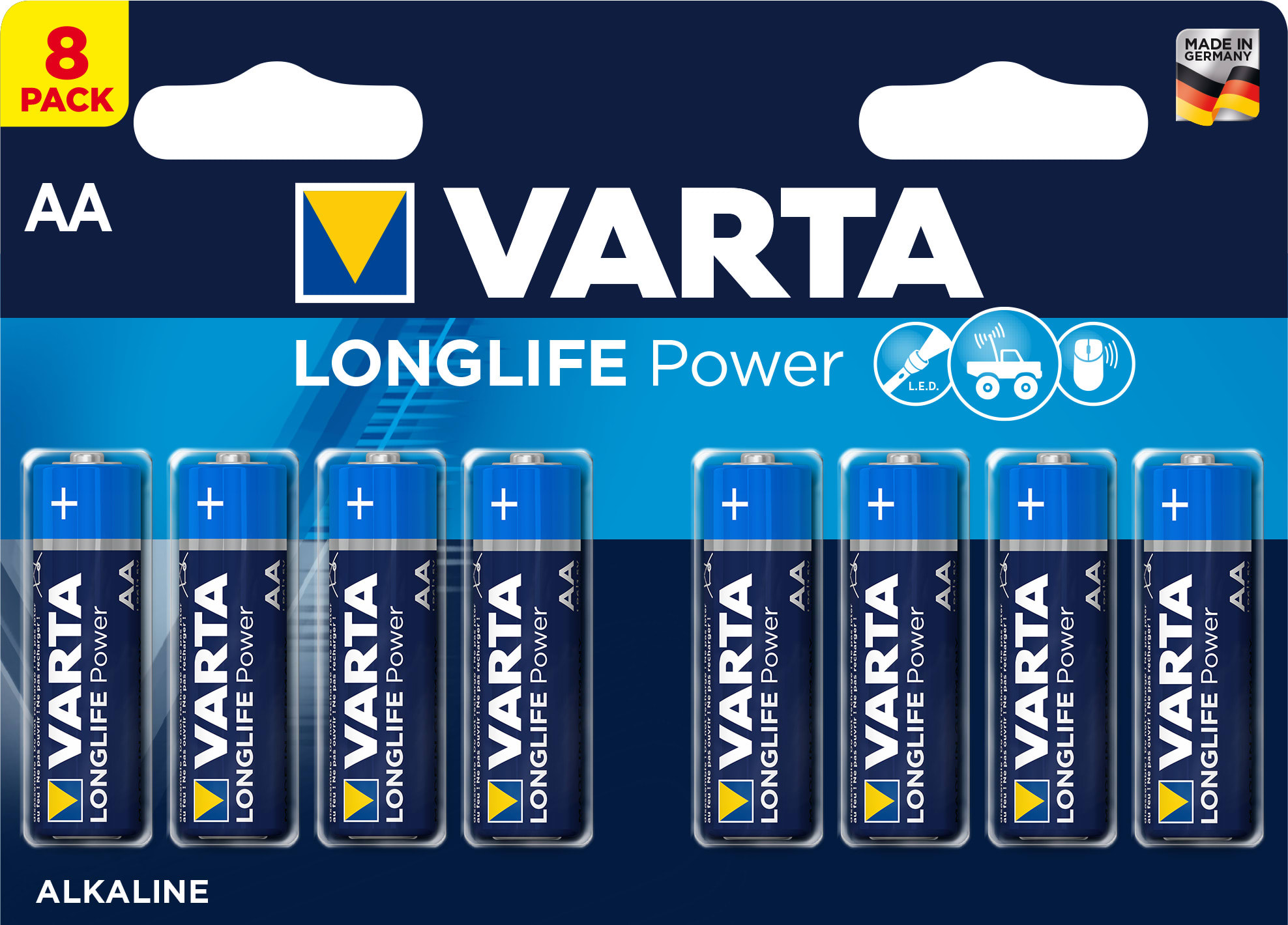 Varta - Pile Alcaline LONGLIFE POWER LR6/AA. Blister x8