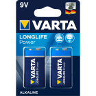 Varta - Pile Alcaline LONGLIFE POWER 6LR61/9V. Blister x2