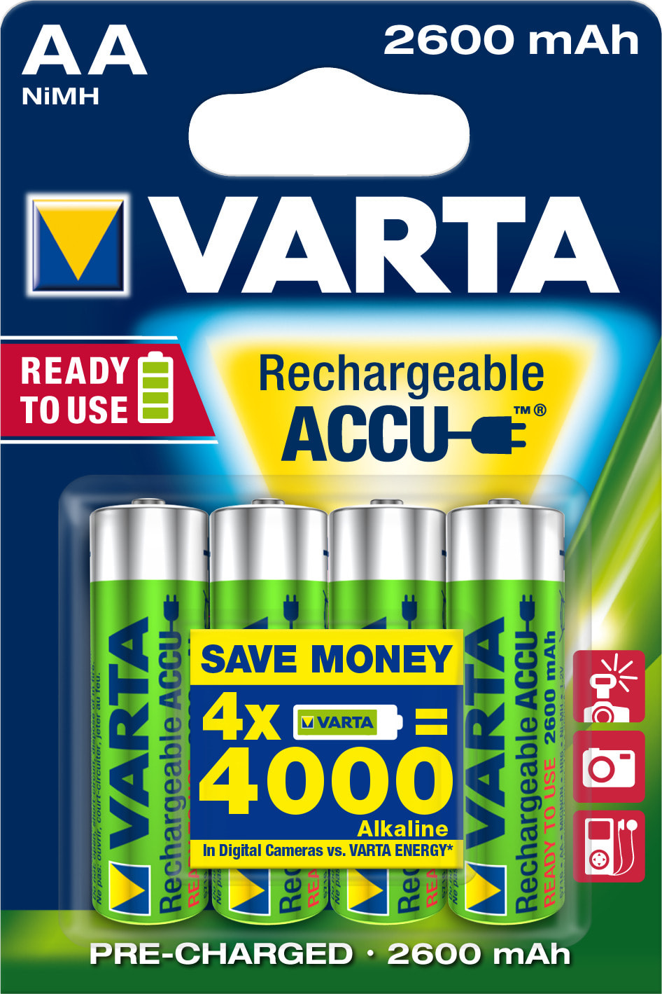 Varta - ACCU Power R2U HR6/AA 2600 mAh. Blister x4