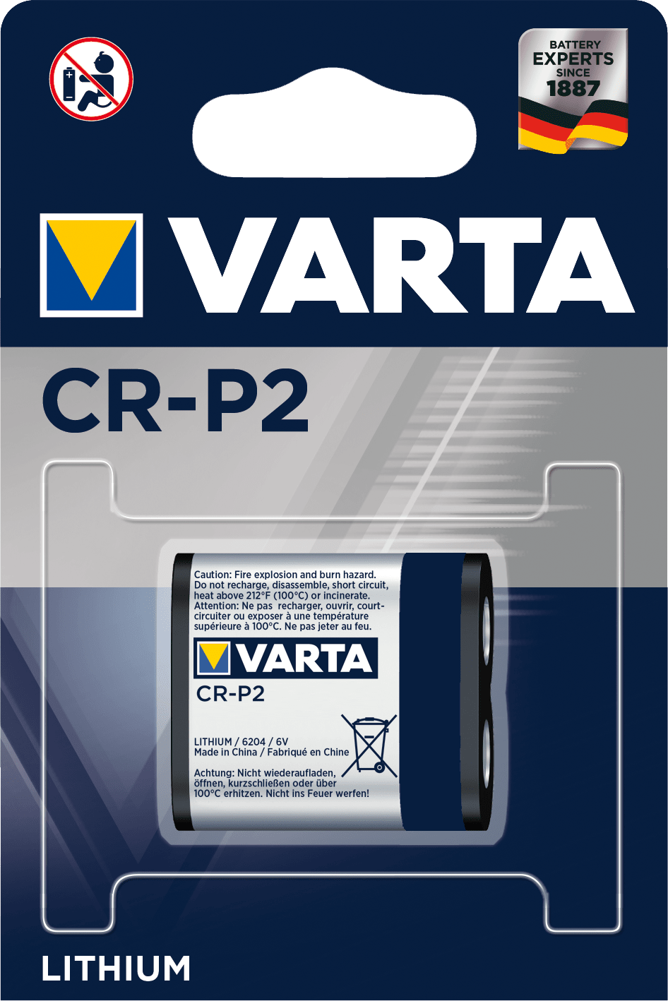 Varta - Pile lithium photo CRP2. Blister x1