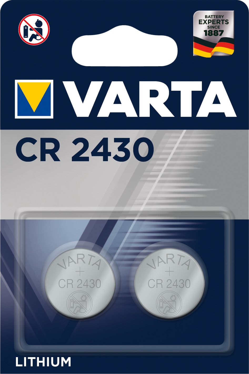 Pile lithium CR2430 - 3V. Blister x2 Varta
