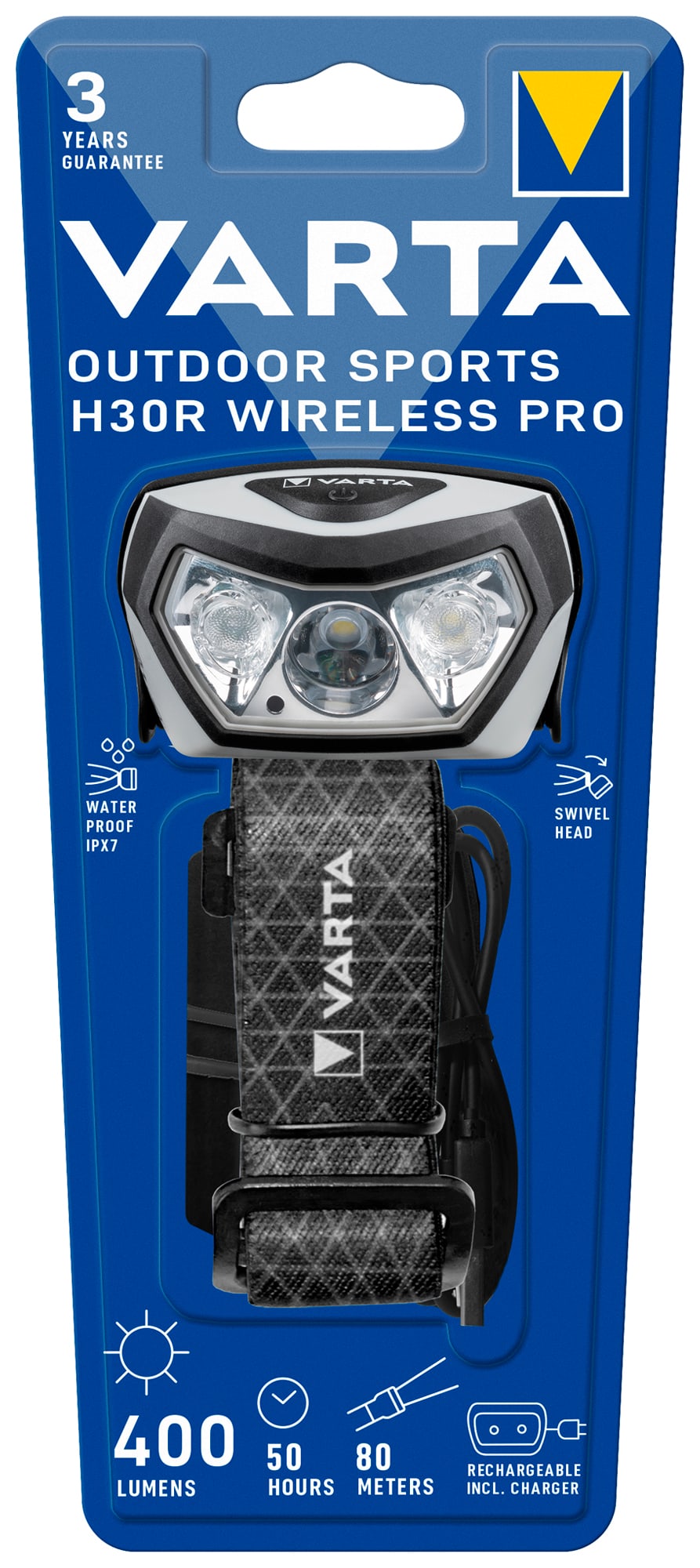 Varta - Torche frontale Outdoor Sports H30R Pro rechargeable
