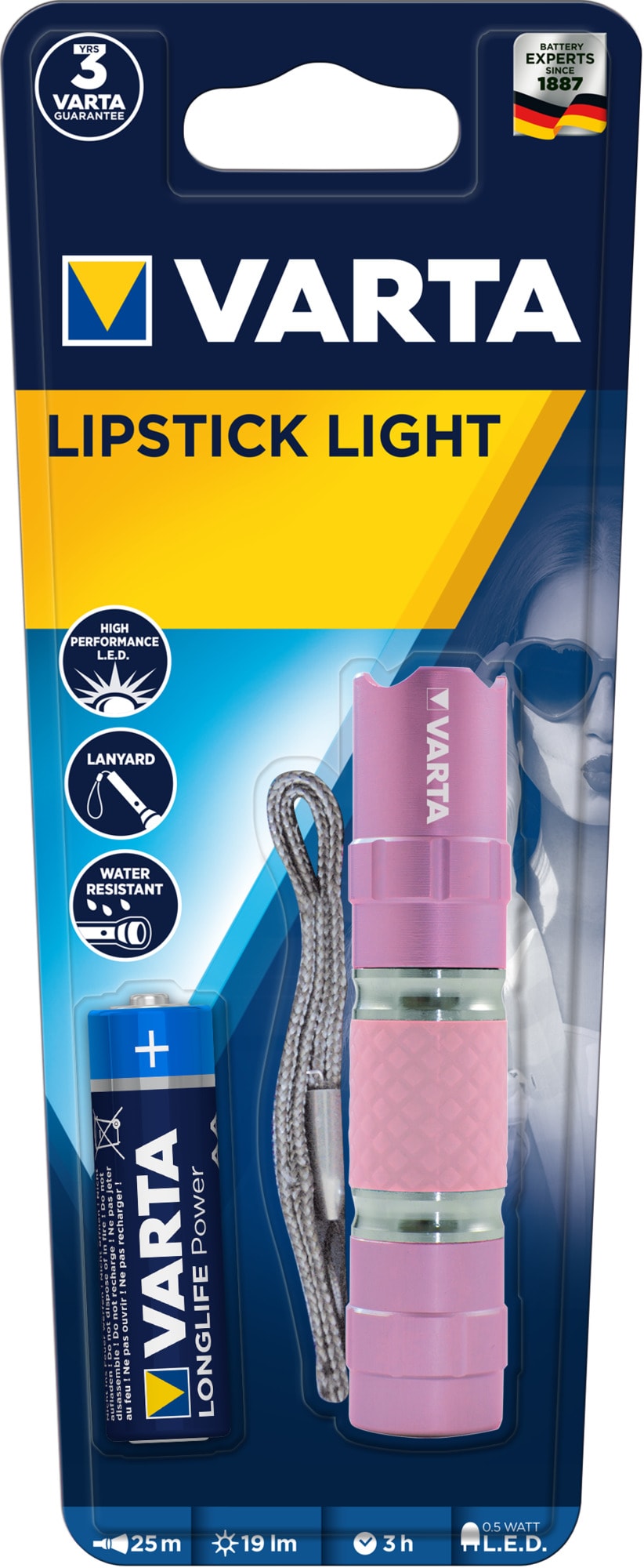 Varta - LIPSTICK LIGHT - 0,5 W - 1AAA incluse