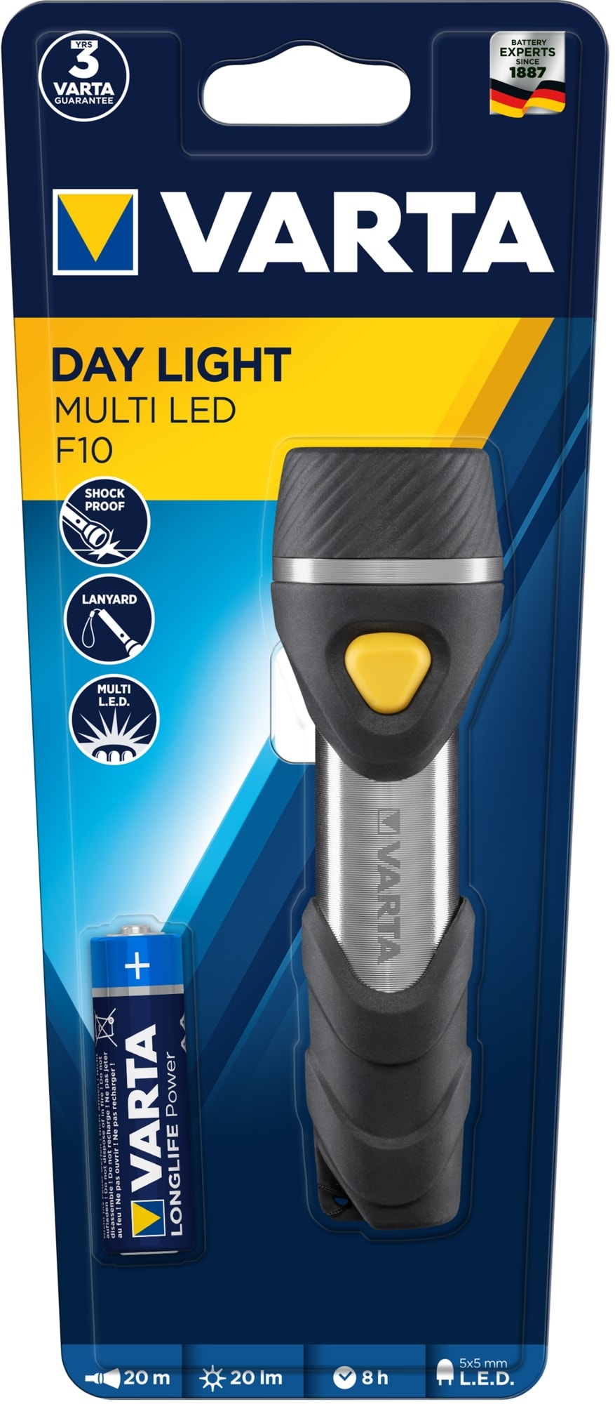 Varta - LAMPE DE POCHE LED - 1 pile AA alcaline incluse