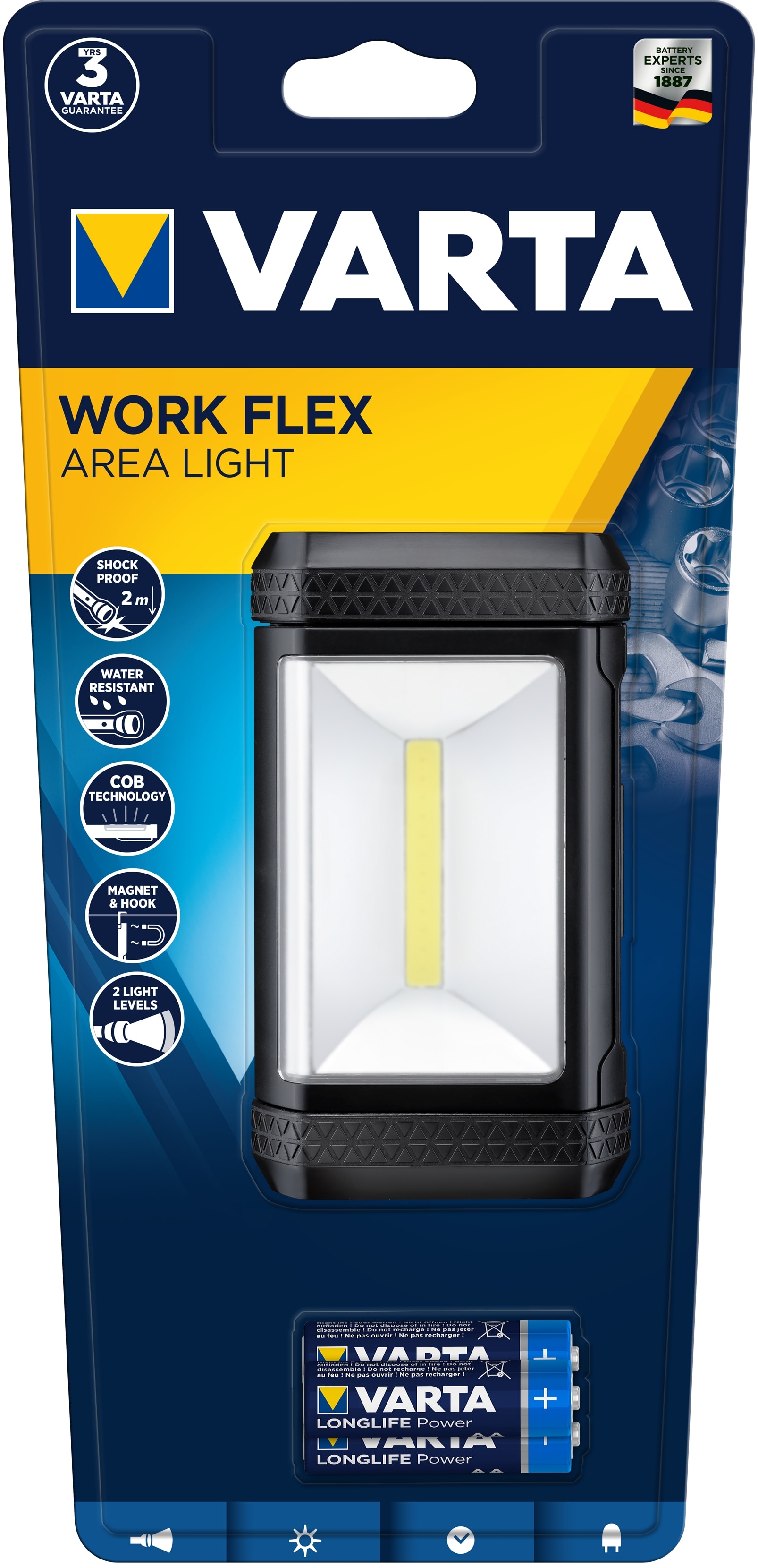 Varta - WORK FLEX AREA LIGHT LED COB (à rayonement) - 3AA incluses