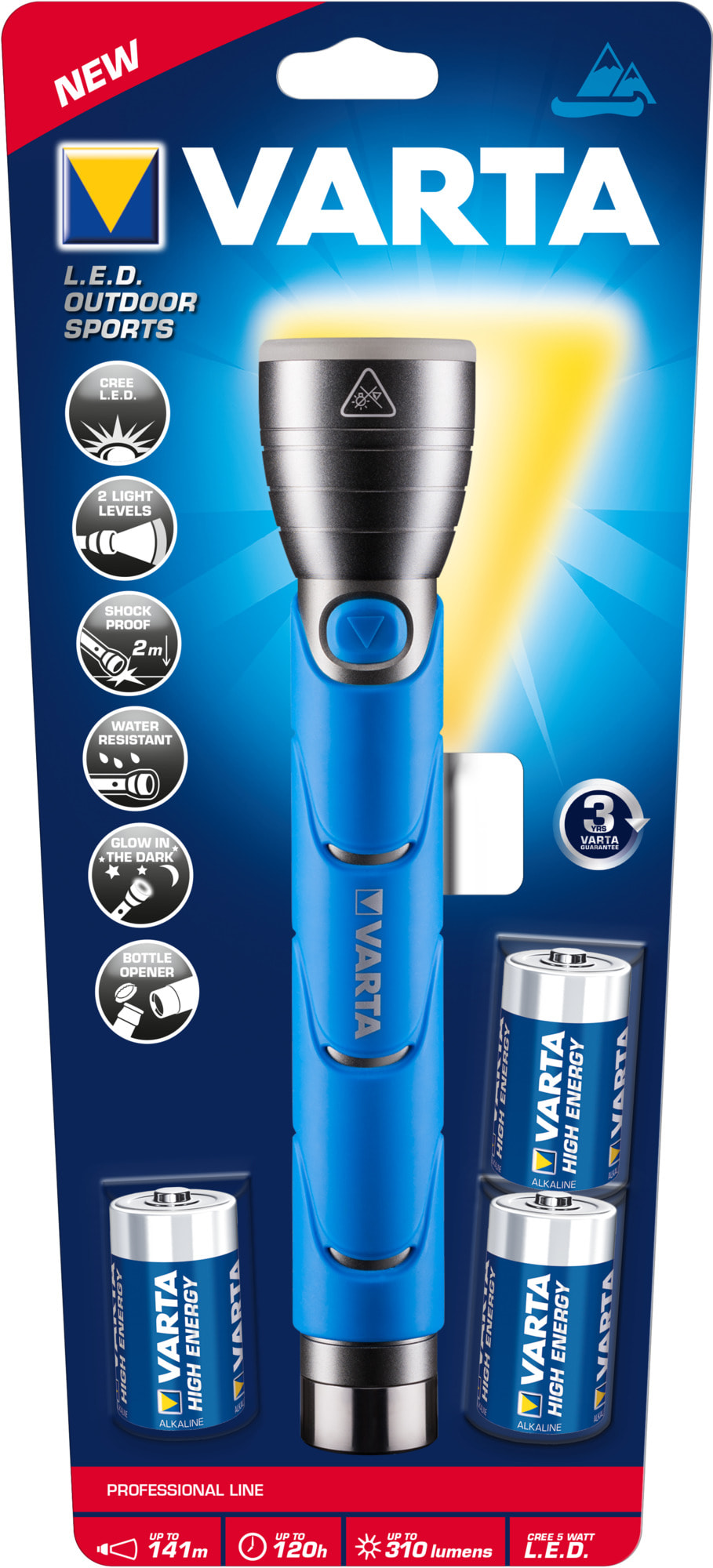 Varta - Torche OUTDOOR SPORTS F20 5W LED - 3C incluses