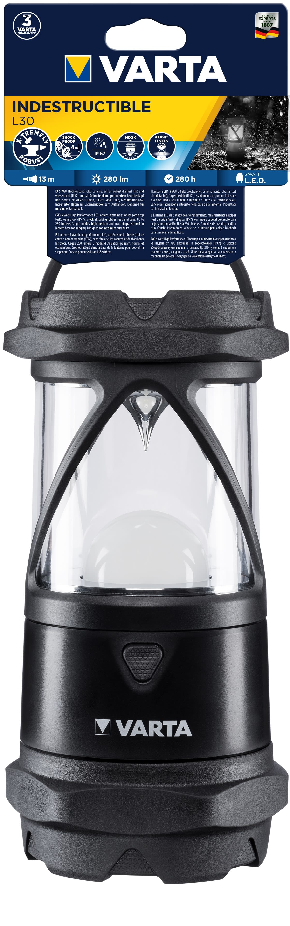 Varta - Torche Indestructible Pro L30 - 6 AA (non incluses)