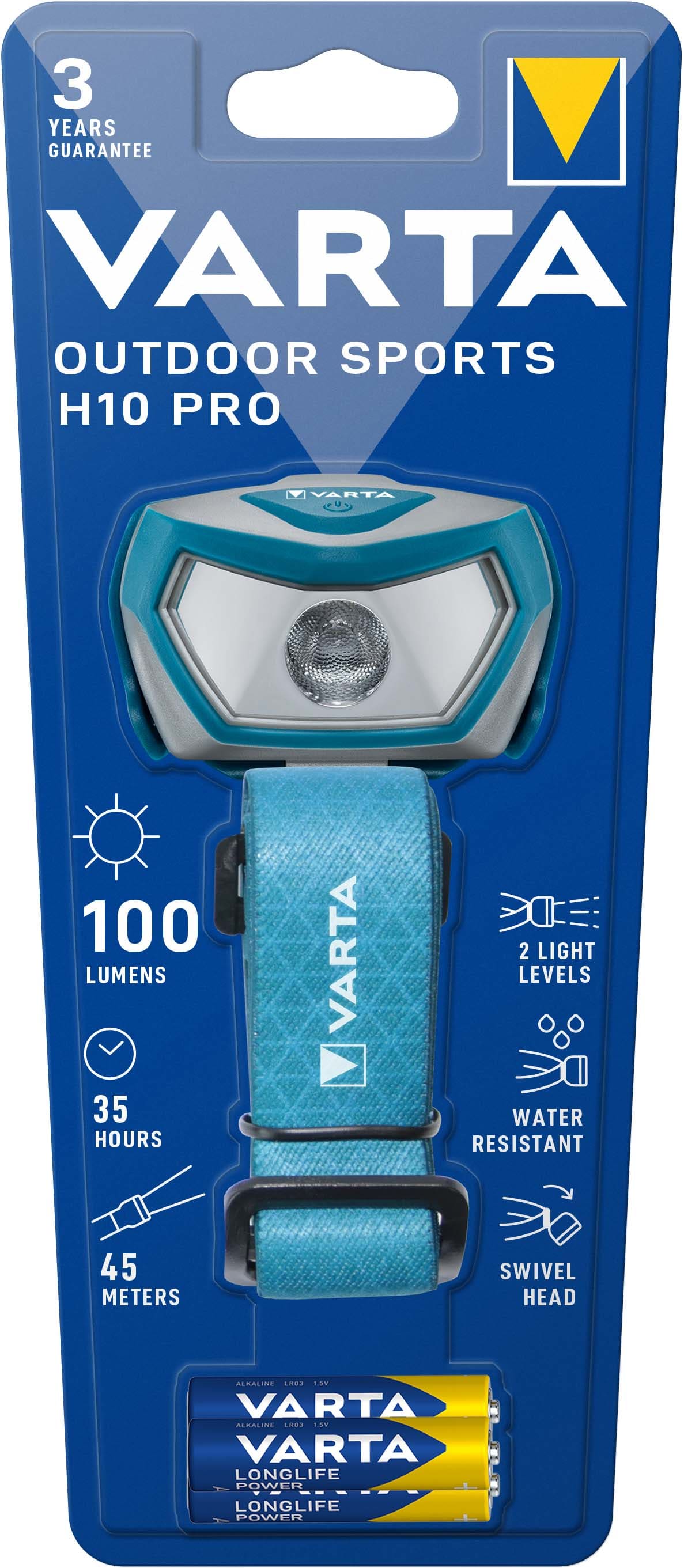 Varta - TORCHE FRONTALE OUTDOOR SPORTS H10 PRO - 3AAA incluses