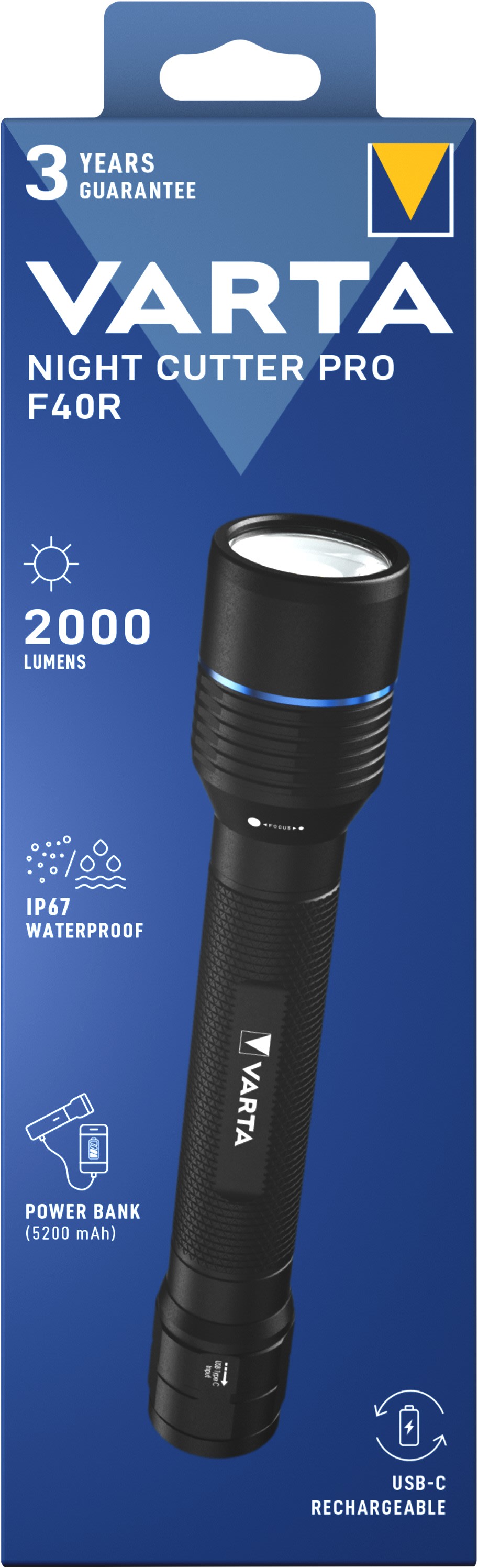 Varta - NIGHT CUTTER PRO F40R rechargeable USB-C