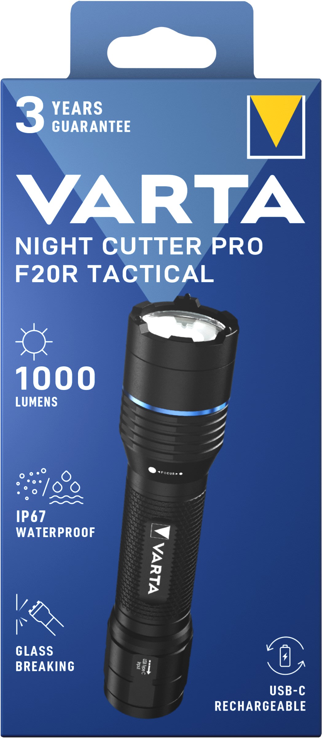 Varta - NIGHT CUTTER PRO F20R Tactical rechargeable USB-C