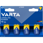 Varta - Pile Alcaline LONGLIFE POWER 6LR61/9V. Blister x4