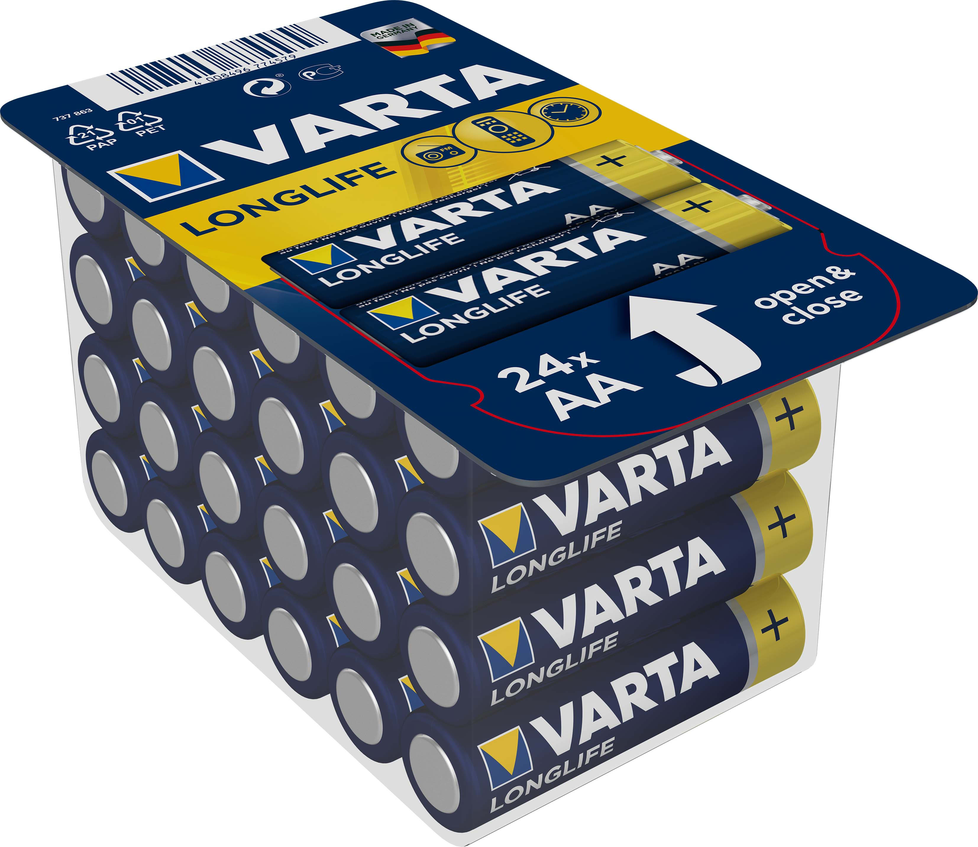Varta - Pile Alcaline LONGLIFE LR6/AA. Box x24