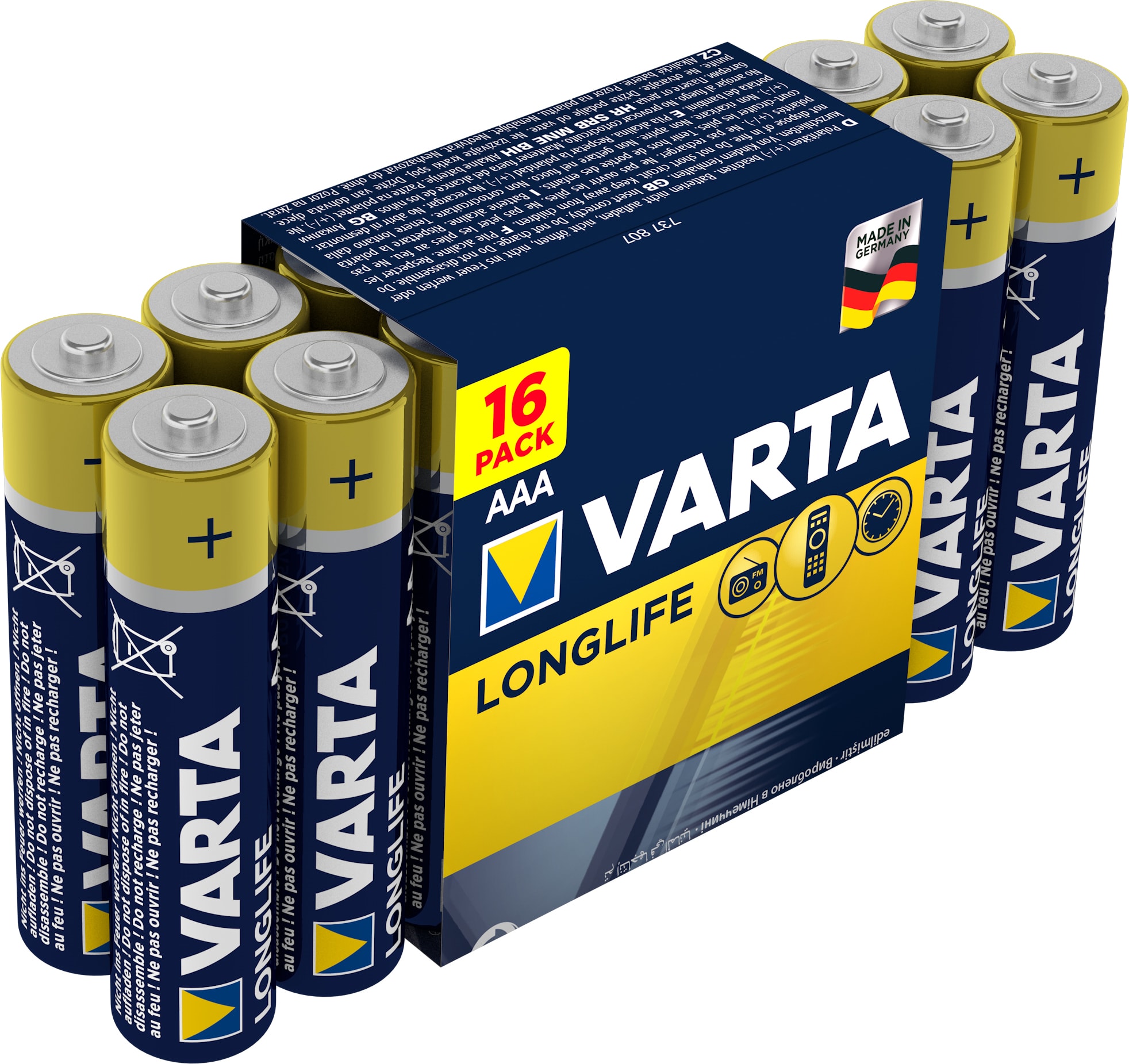 Varta - Pile Alcaline LONGLIFE LR03/AAA. Film 2 x8