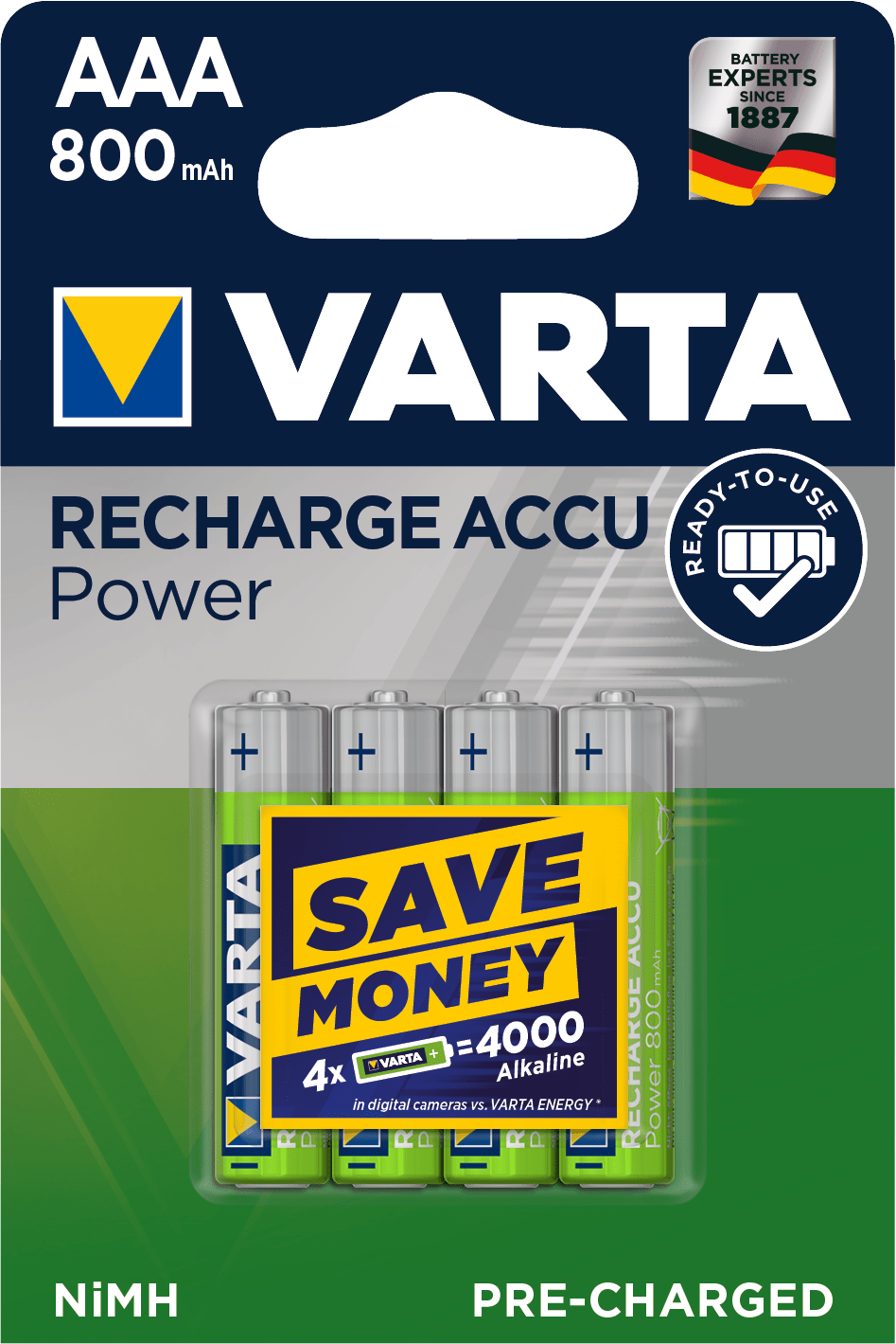 Varta - Accu Power AAA/HR03 800 mAh. Blister x4